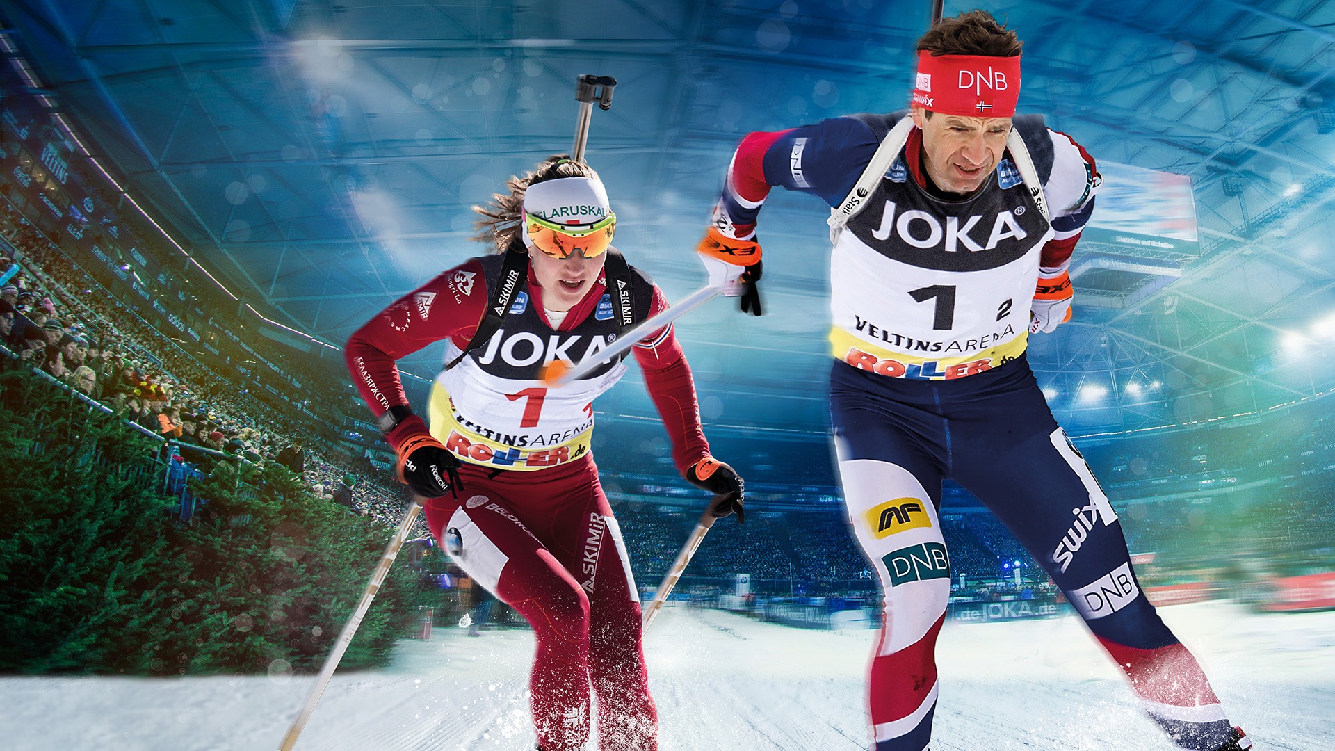 Biathlon at Schalke Winter sports legend Bjørndalen celebrates his