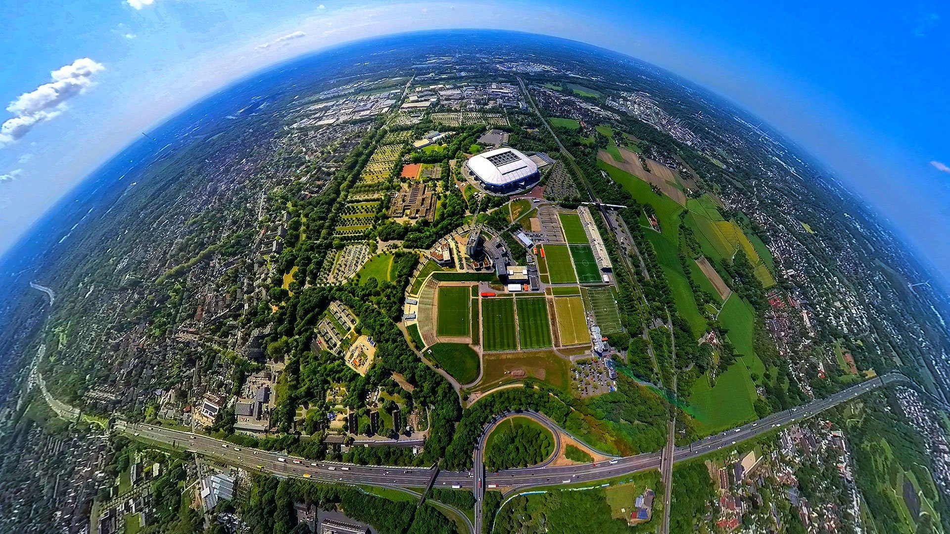 Aerial view of the club grounds