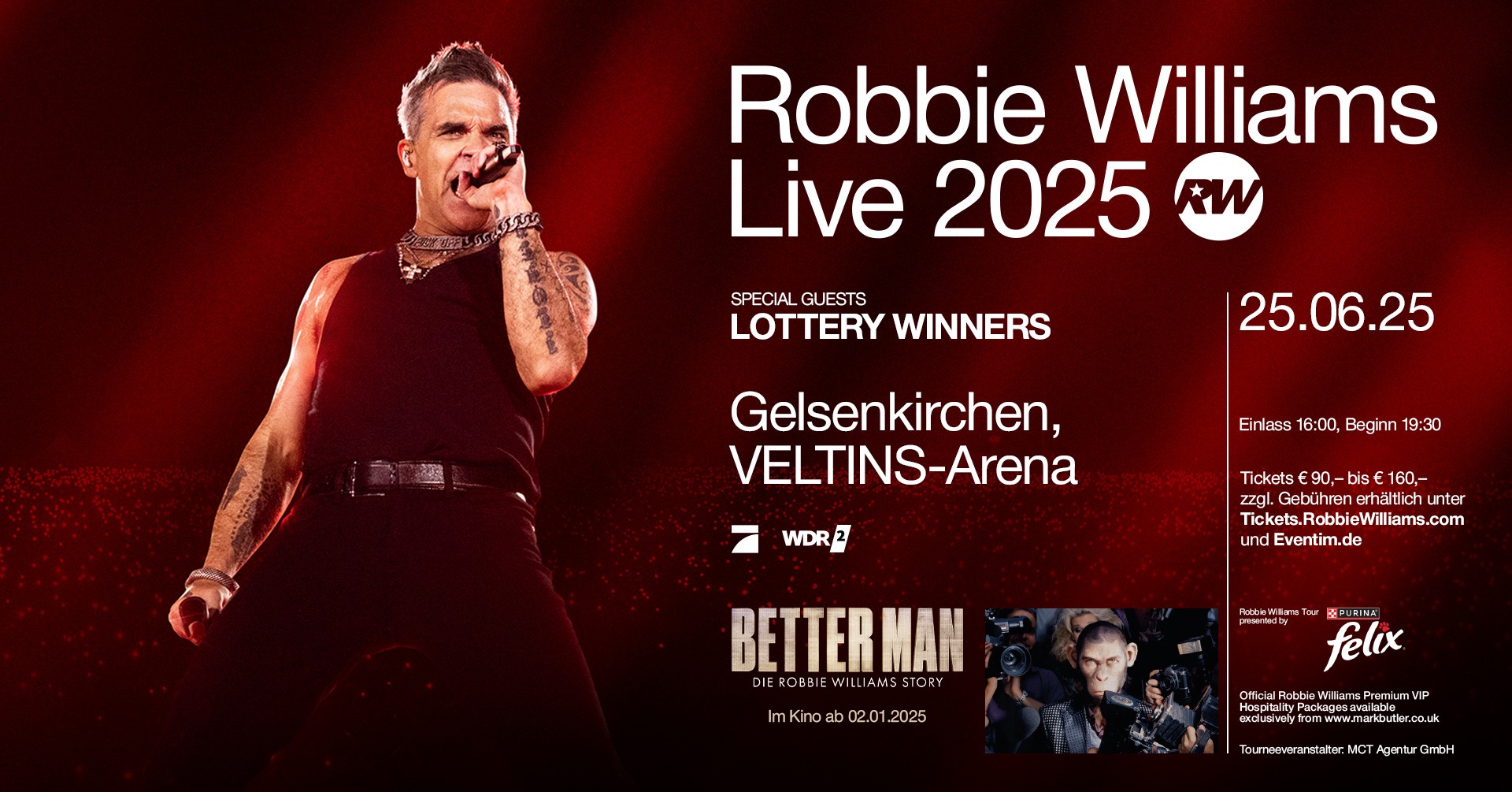 Robbie Williams plays 2025 concert in the VELTINSArena