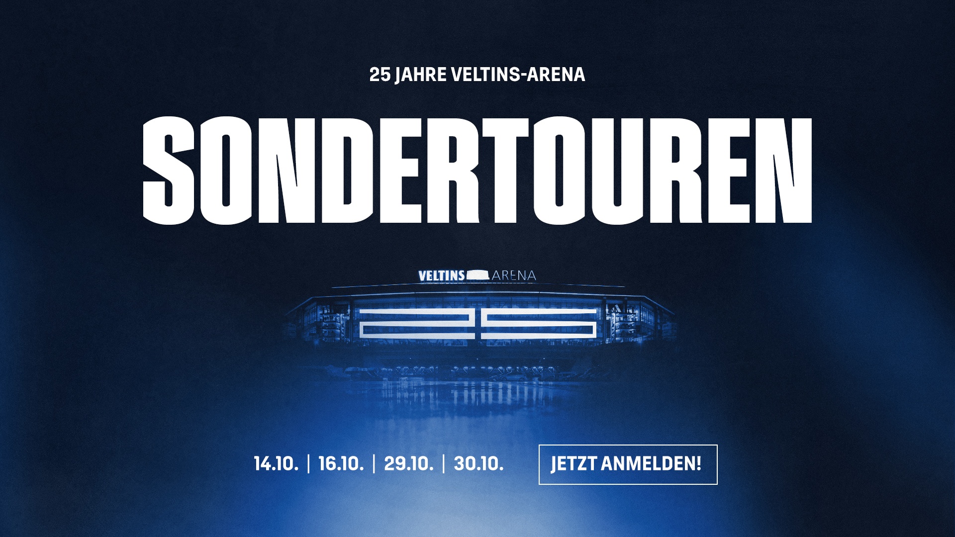 Promotional graphic for the special tours of the arena.