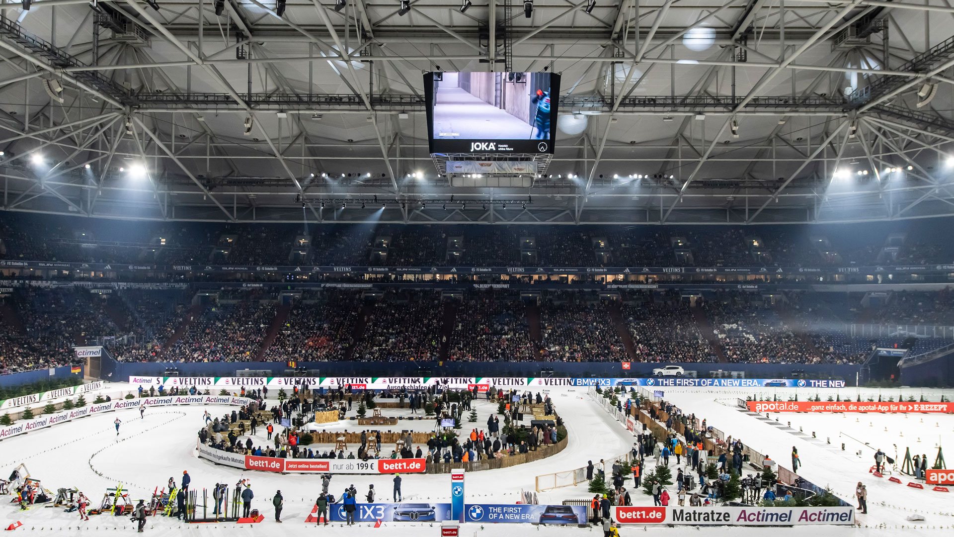 Inside the stadium during the Biathlon at Schalke.